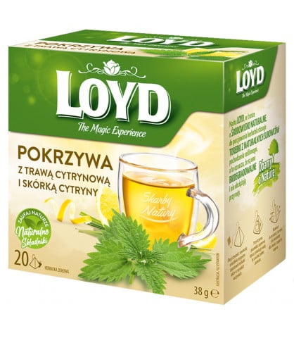 Herbatka ziołowa Loyd Pokrzywa z trawą cytrynową i skórką cytryny 20 torebek