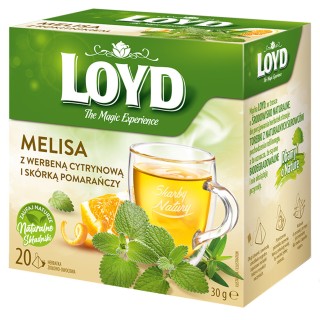 Herbatka ziołowa Loyd Melisa z werbeną cytrynową i skórką pomarańczy 20 torebek