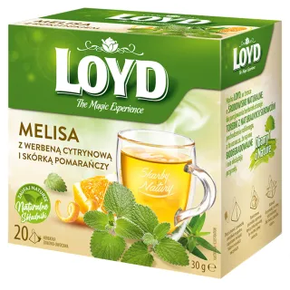 Herbatka ziołowa Loyd Melisa z werbeną cytrynową i skórką pomarańczy 20 torebek