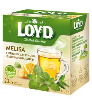 Herbatka ziołowa Loyd Melisa z werbeną cytrynową i skórką pomarańczy 20 torebek