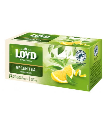 Herbata zielona Loyd o smaku cytrynowym 20 torebek