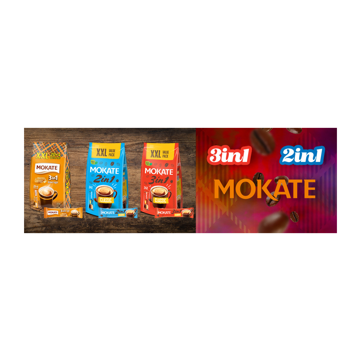 Napój Kawowy 3w1 Instant Brown Sugar 3in1 Mokate Mix Kawowy 24szt