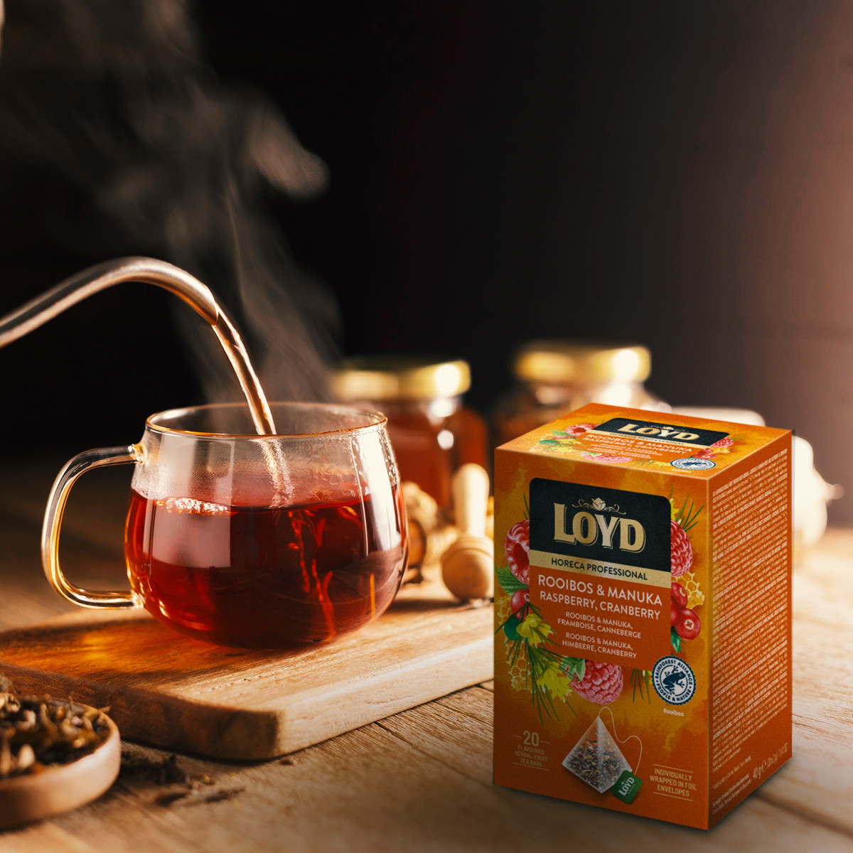 HORECA ROOIBOS MANUKA TEA 20x1.7g PREMIUM PYRAMID BAGS