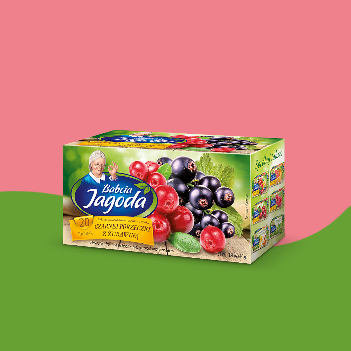 Babcia Jagoda Blackcurrant and Cranberry Fruit Tea, 20 bags