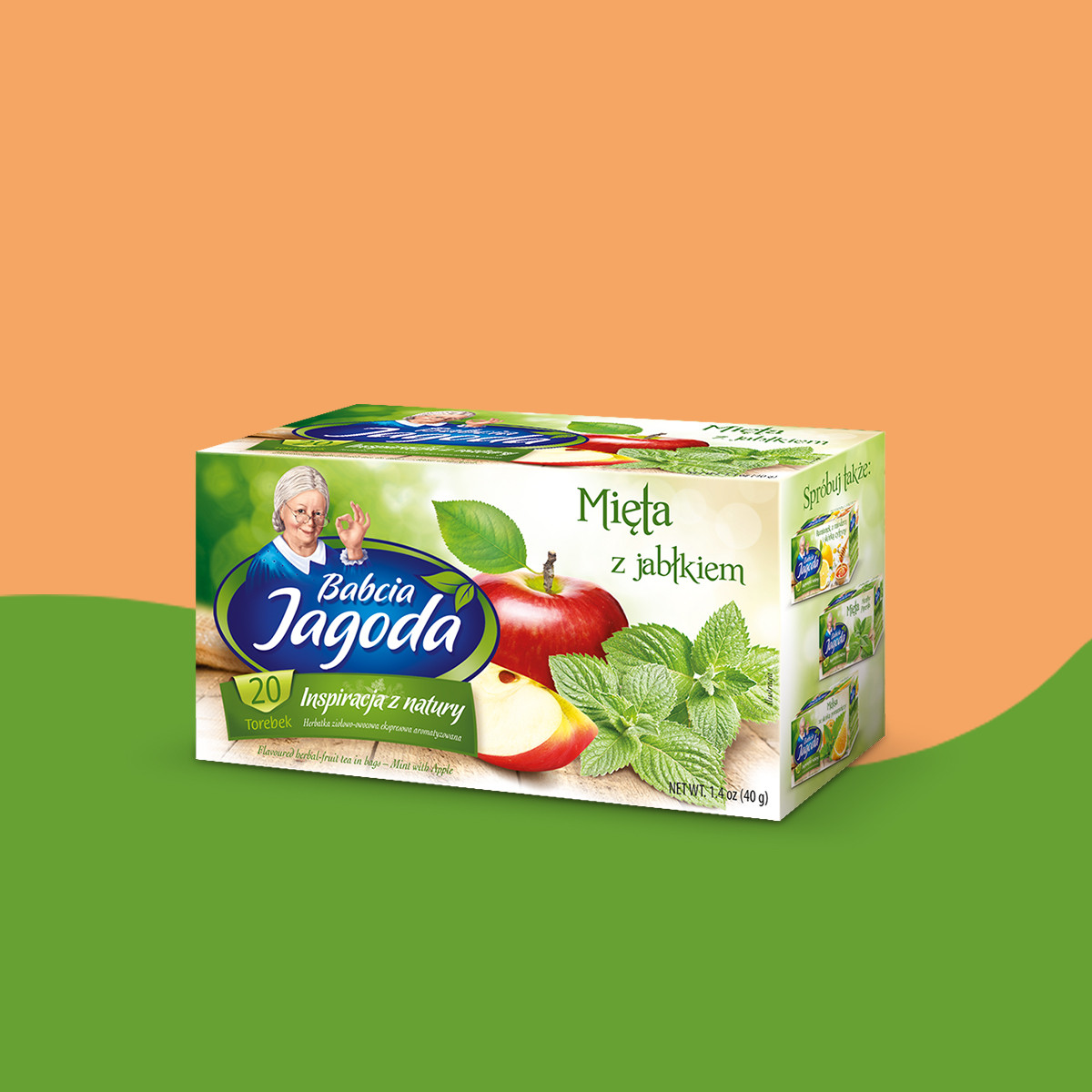 Babcia Jagoda Herbal Tea: Mint and Apple, 20 bags
