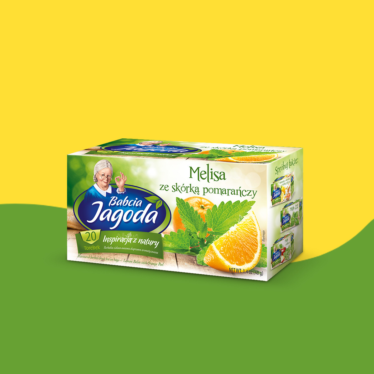 Babcia Jagoda Lemon Balm and Orange Fruit and Herbal Tea, 20 bags
