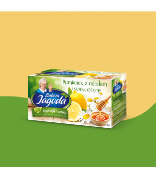 Babcia Jagoda Fruit and Herbal Tea: Chamomile Tea with Honey and Lemon, 20 tea bags