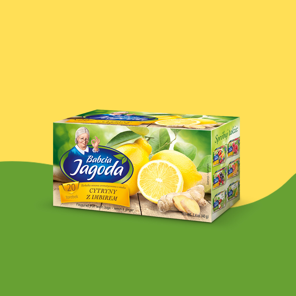 Babcia Jagoda Lemon and Ginger Fruit Tea, 20 bags