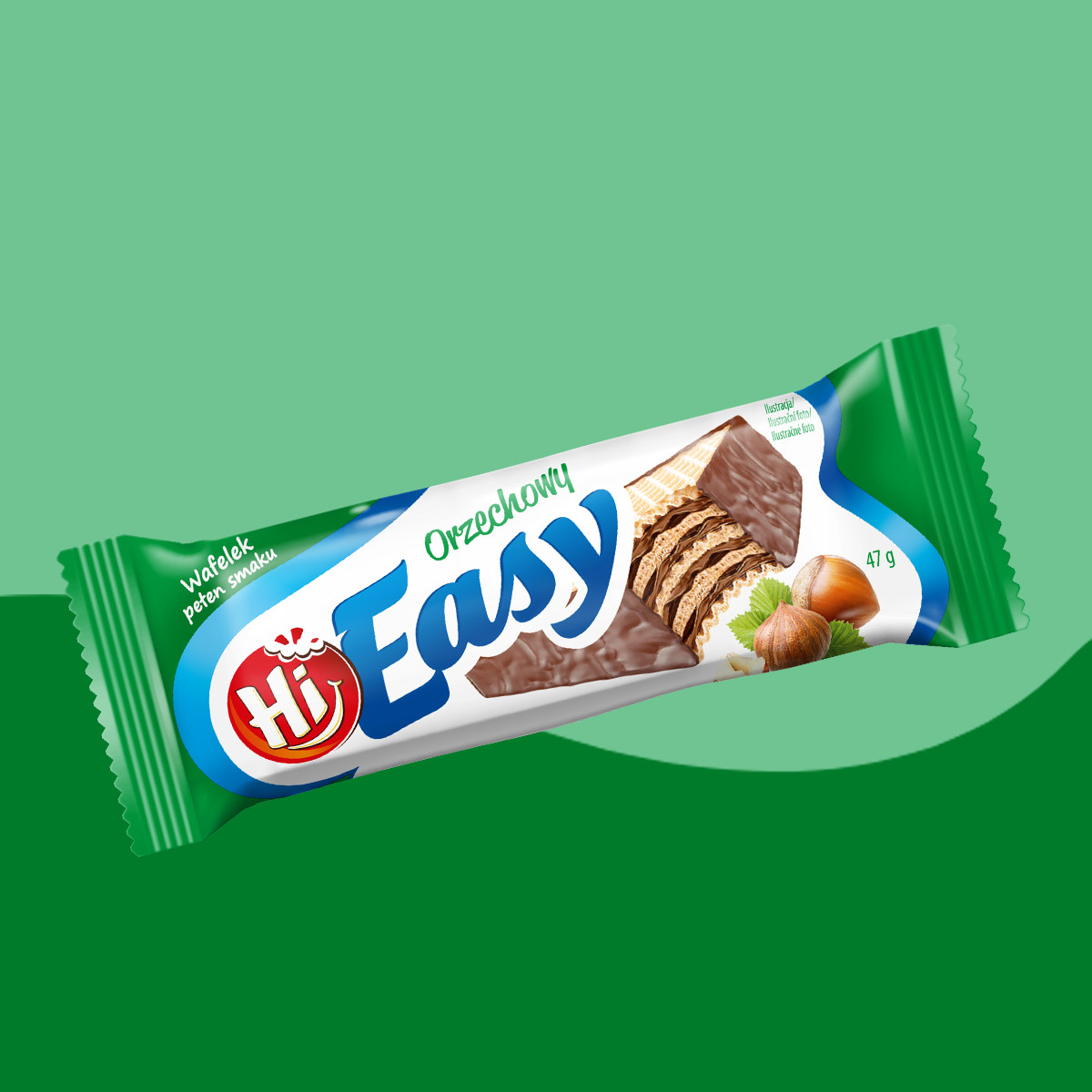 Wafelki HI EASY o smaku orzechowym