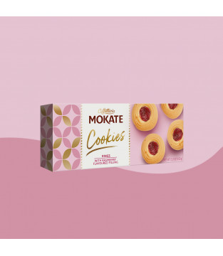 Mokate Cookies ringi z nadzieniem malinowym Mokate 150 g