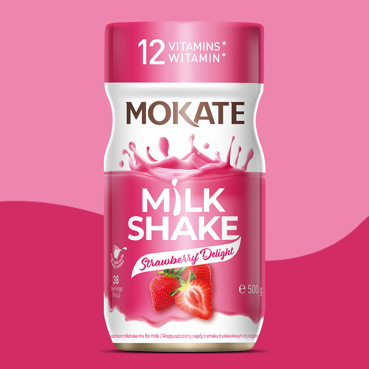 Milkshake Mokate o smaku truskawkowym 500 g