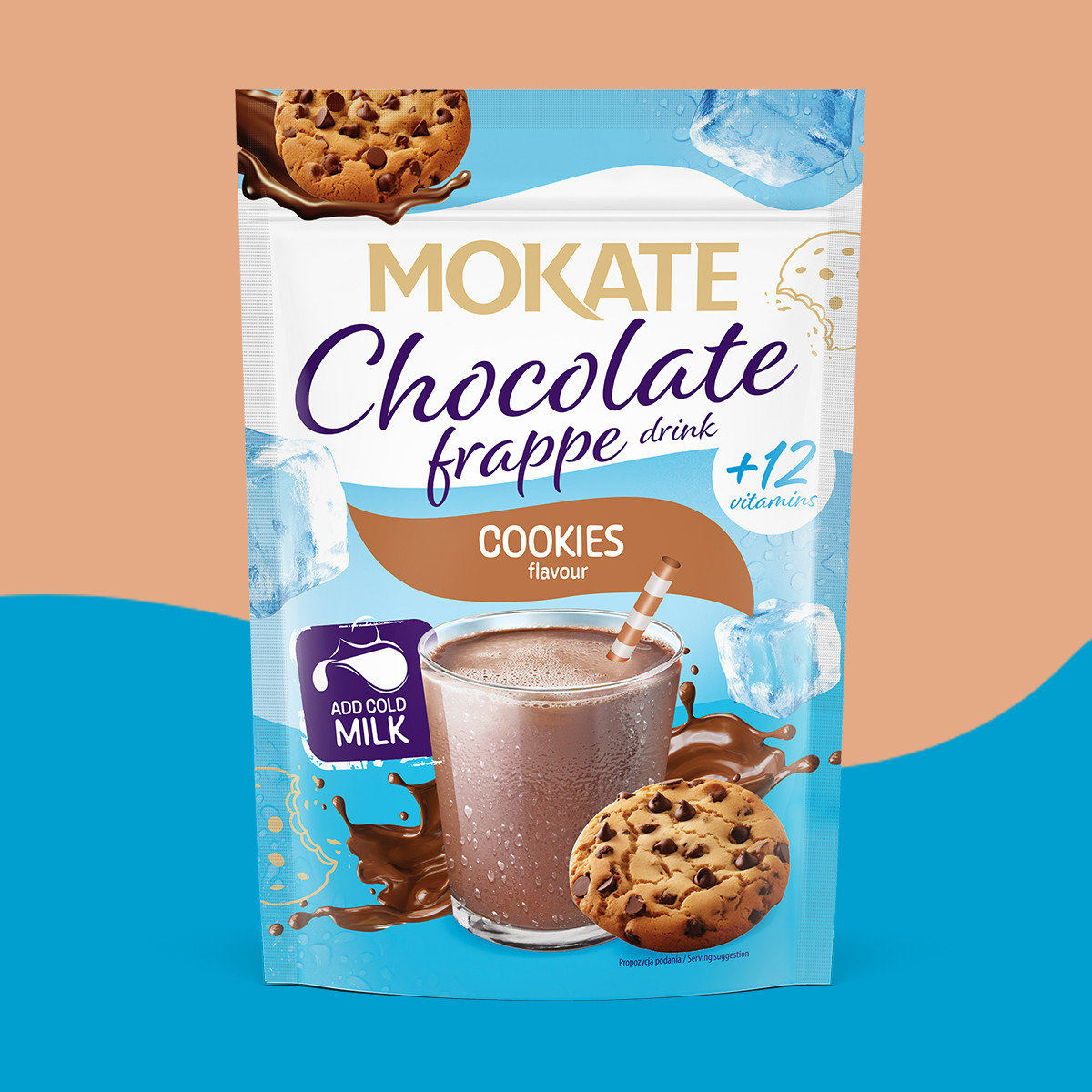 Mokate Chocolate Frappe Drink Ciasteczko
