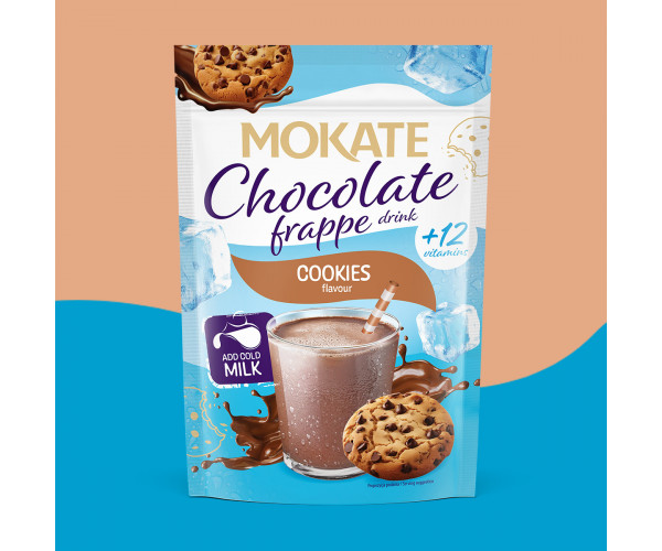 Mokate Chocolate Frappe Drink Ciasteczko