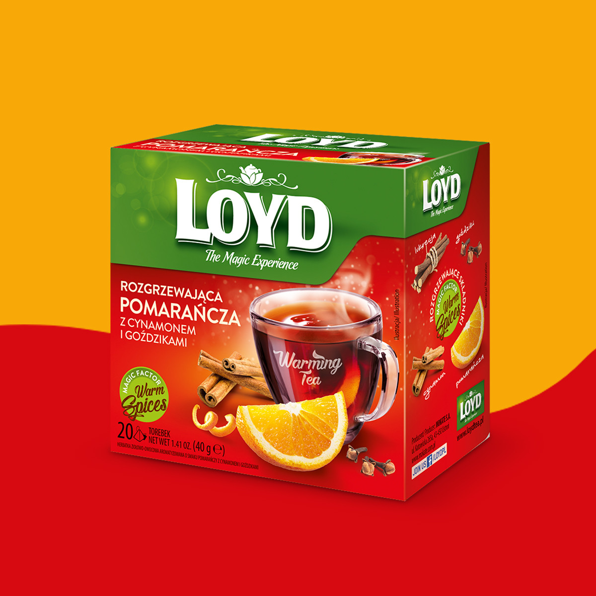 Herbatka rozgrzewająca Loyd Pomarańcza z cynamonem i goździkami 20 torebek