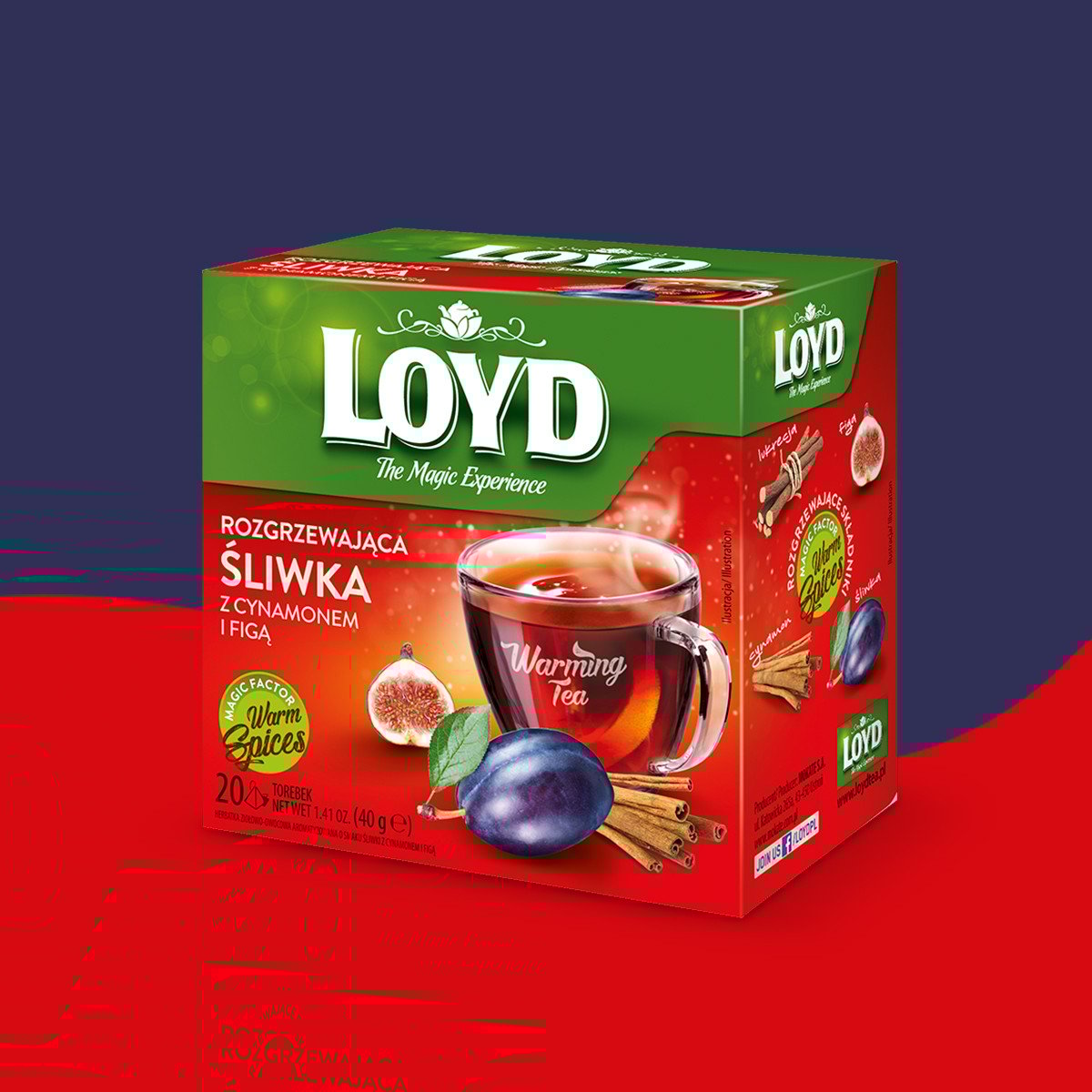 Herbatka rozgrzewająca Loyd Śliwka z figą, imbirem i cynamonem 20 torebek