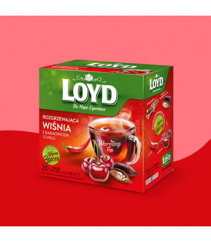 Herbatka rozgrzewająca Loyd Wiśnia z kakaowcem i chilli 20 torebek