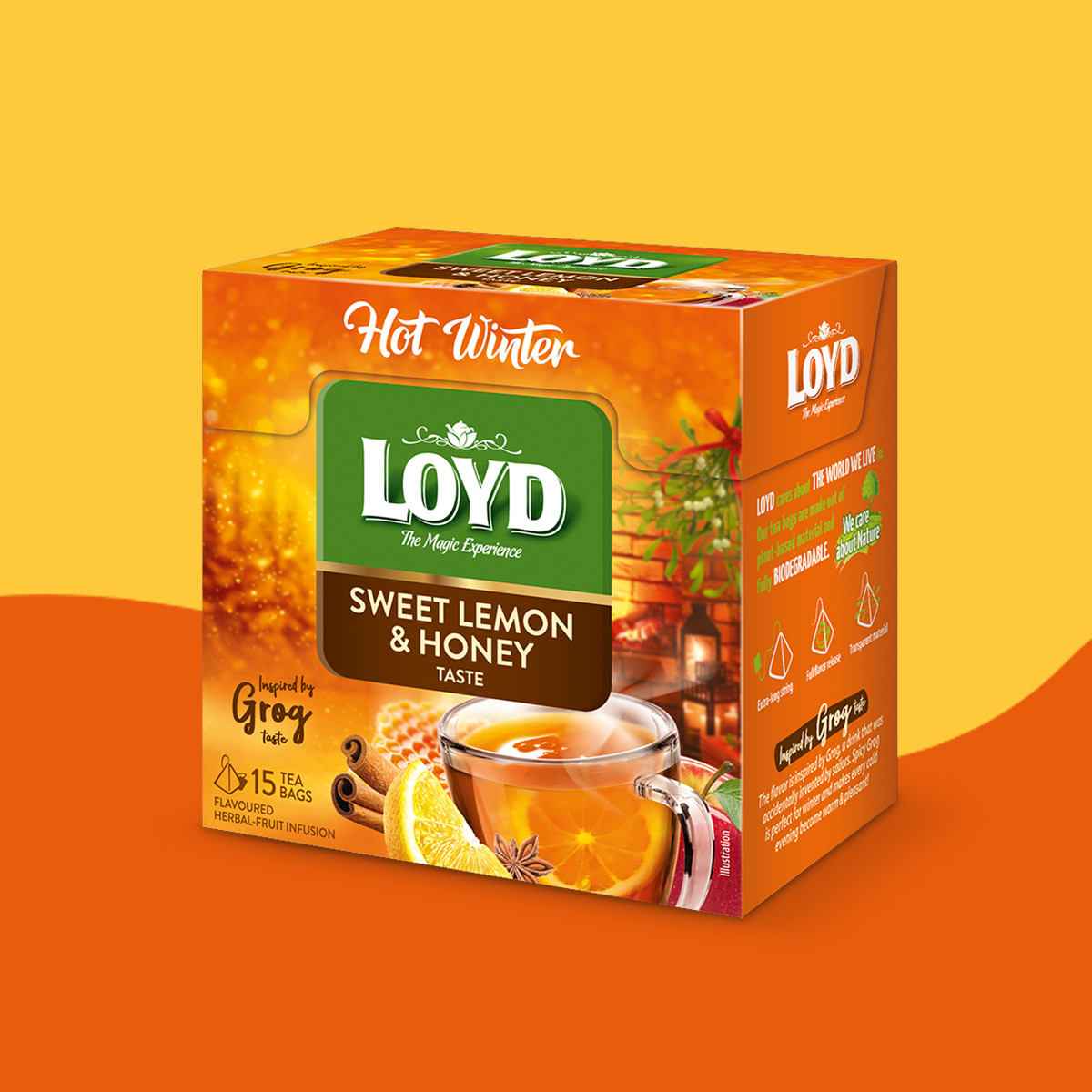 Herbatka owocowo - ziołowa Loyd Hot Winter o smaku Cytryny i Miodu 15 torebek