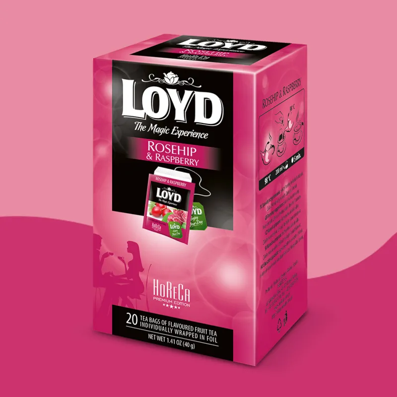 Herbatka HORECA Loyd Rosehip & Raspberry 20 torebek