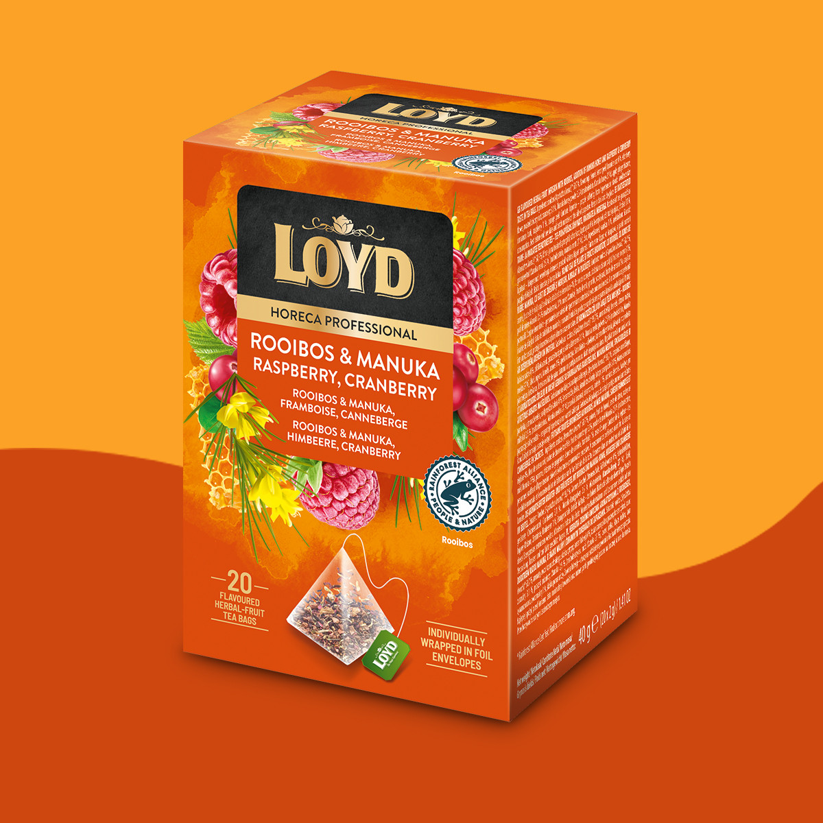 HORECA ROOIBOS MANUKA TEA 20x1.7g PREMIUM PYRAMID BAGS