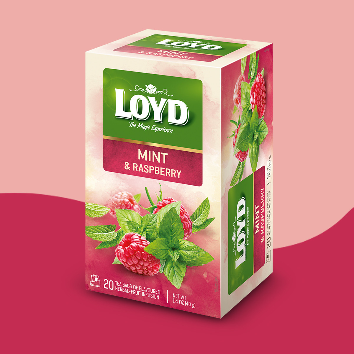 Herbatka owocowo - ziołowa Loyd Mięta o smaku maliny 20 torebek