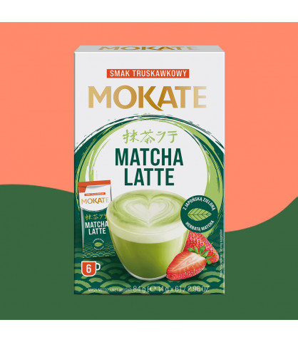 Matcha latte Mokate o smaku Truskawkowym 84 g