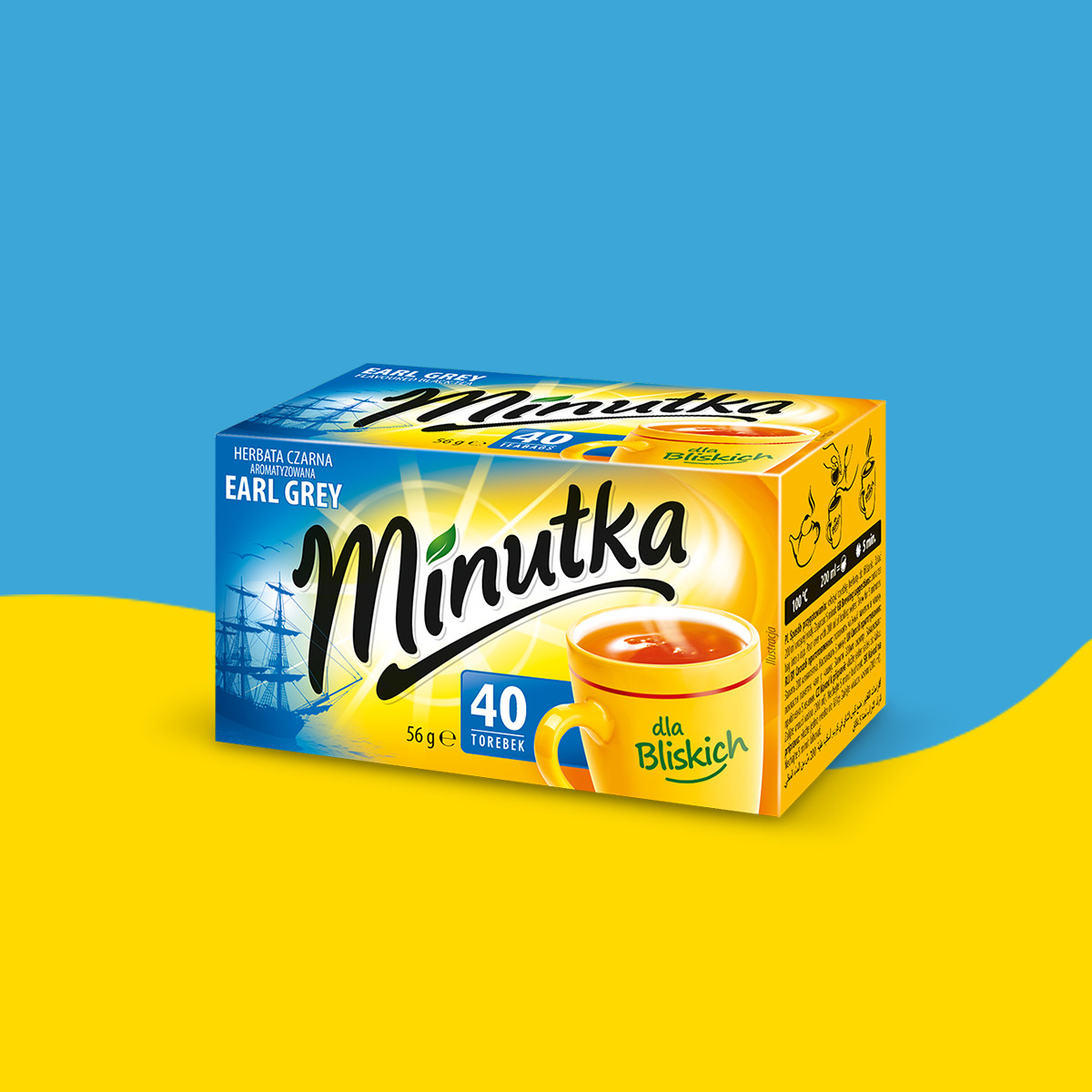 Minutka Earl Grey black tea, 40 bags