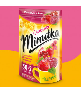 Minutka fruit tea with raspberry, strawberry and pomegranate – 32 tea bags
