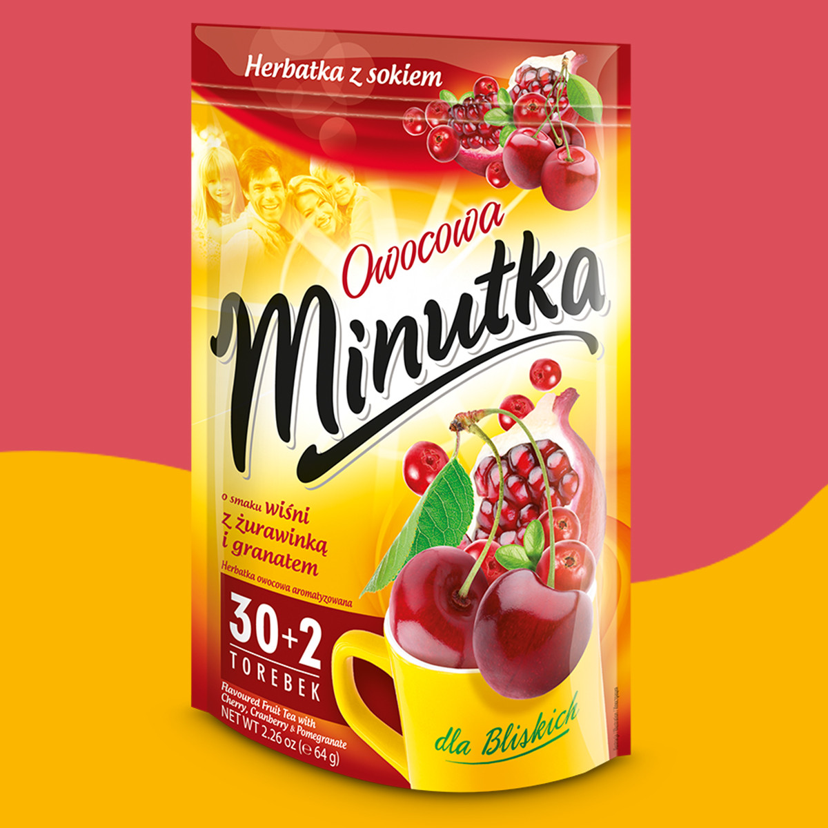 Minutka Fruit Tea with Cherry, Cranberry and Pomegranate – 32 tea bags