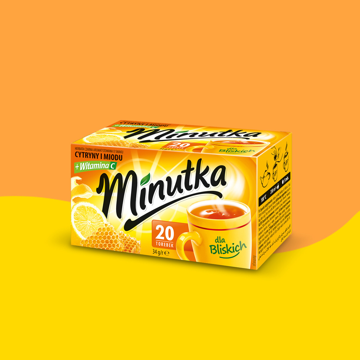 Herbatka czarna Minutka z miodem i wit. C 20 torebek