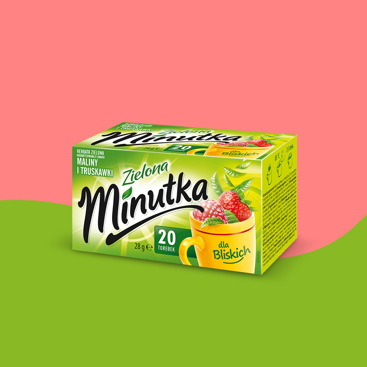 Minutka Green Tea with Raspberry and Strawberry – 20 tea bags
