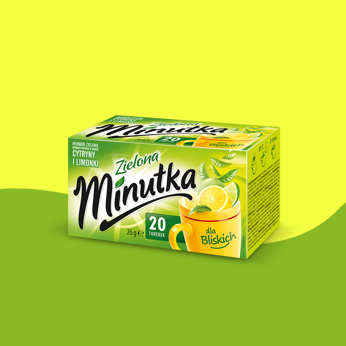 Minutka Green Tea with Lemon and Lime – 20 tea bags