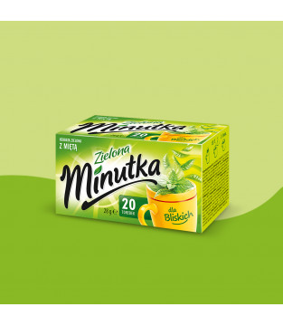 Minutka Green Tea with Mint, 20 tea bags