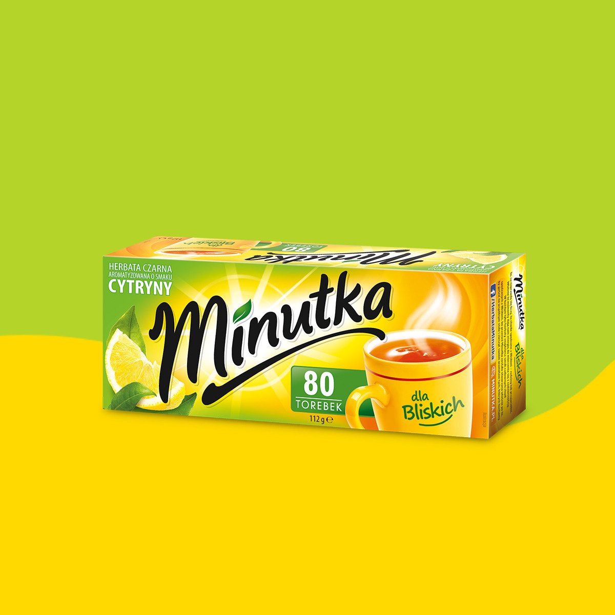 Herbata czarna Minutka o smaku cytryny 80 torebek