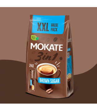 Mokate 3-in-1 Instant Brown Sugar Coffee Mix, 24 sachets