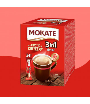 Mokate 3-in-1 Classic Coffee Drink, Box of 24 sachets