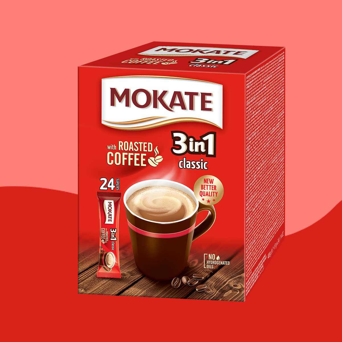 Mokate 3-in-1 Classic Coffee Drink, Box of 24 sachets