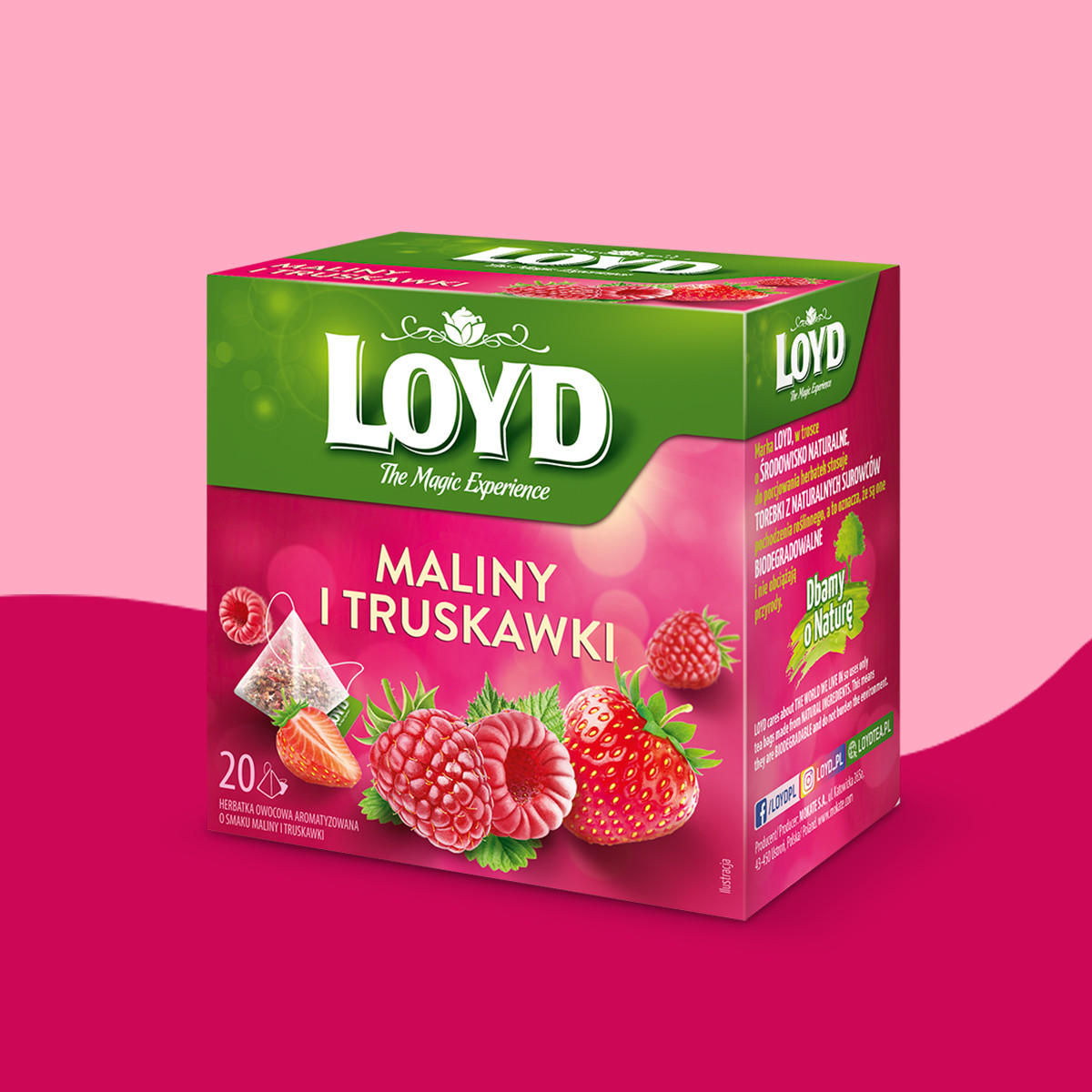 Herbatka owocowa Loyd Malina i Truskawka 20 torebek