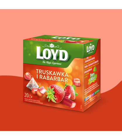 Herbatka owocowa Loyd Truskawka i Rabarbar 20 torebek