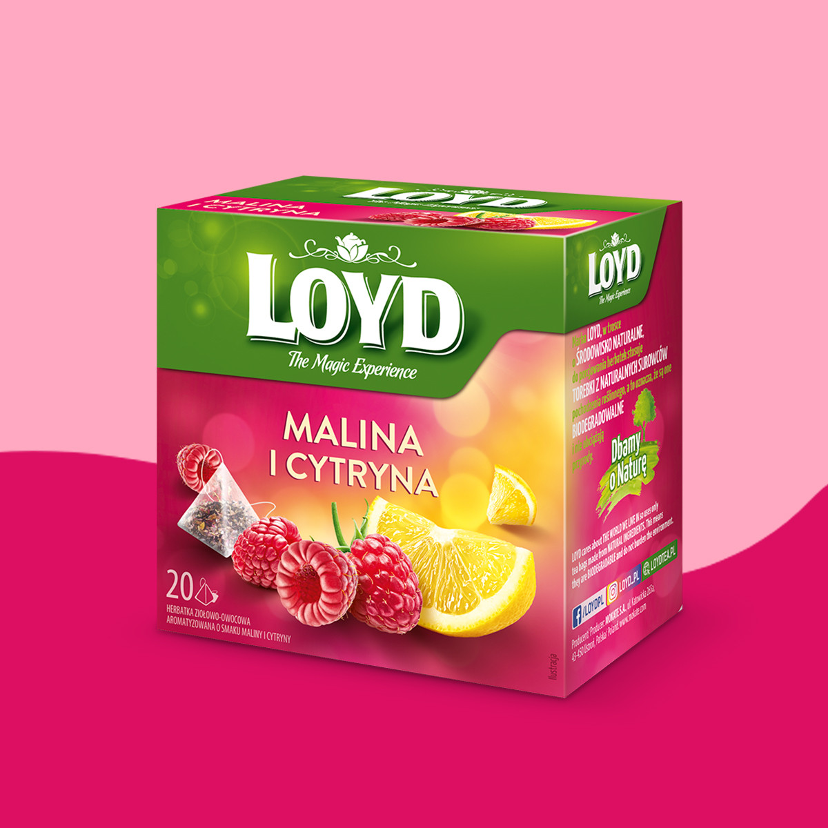 Herbatka owocowa Loyd Malina i Cytryna 20 torebek