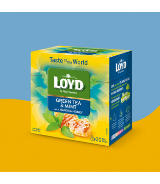 Loyd Taste of The World Green Tea with Mint and Manuka Honey, 20 bags