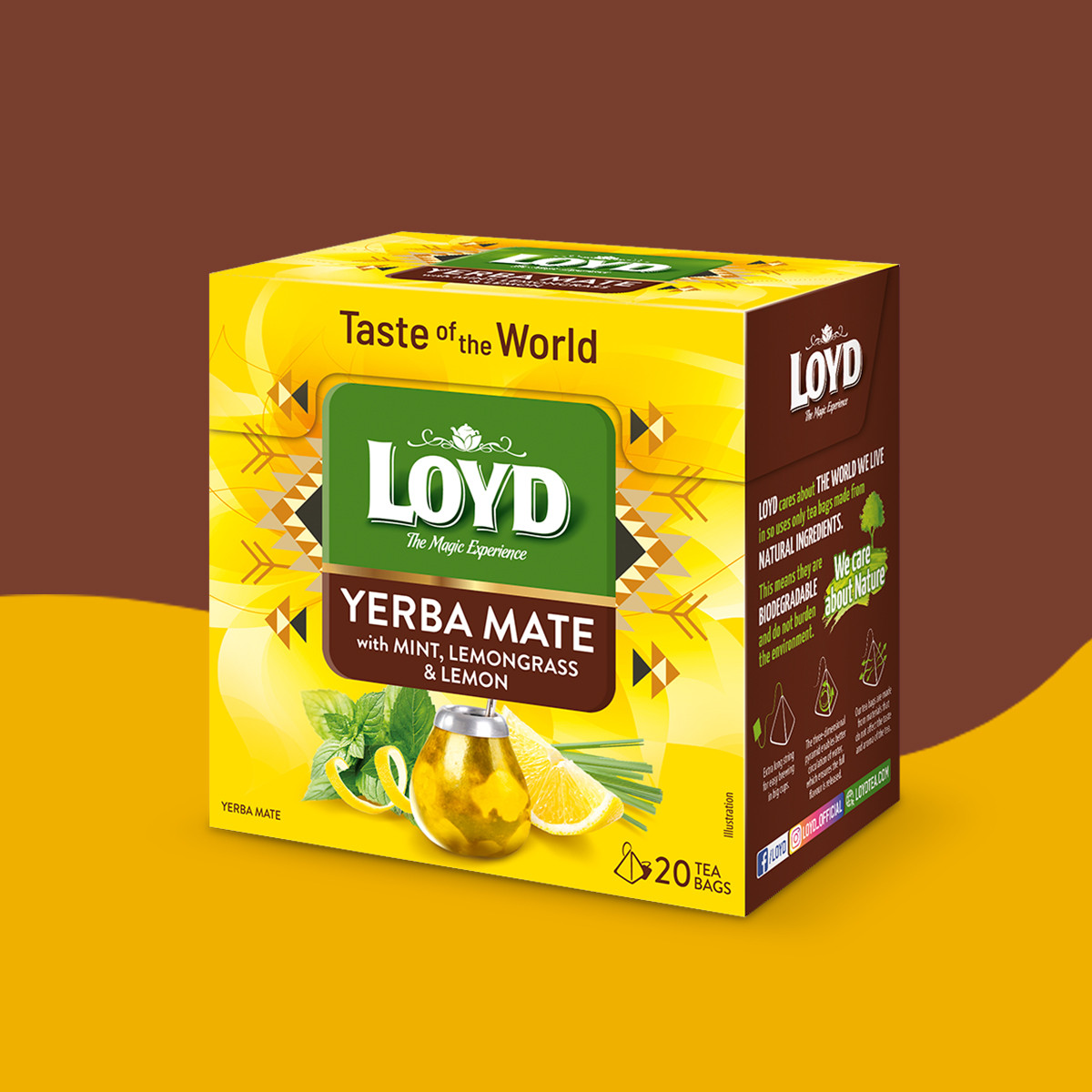 Loyd Taste of The World Yerba Mate with Mint, Lemongrass and Lemon Peel – 20 tea bags