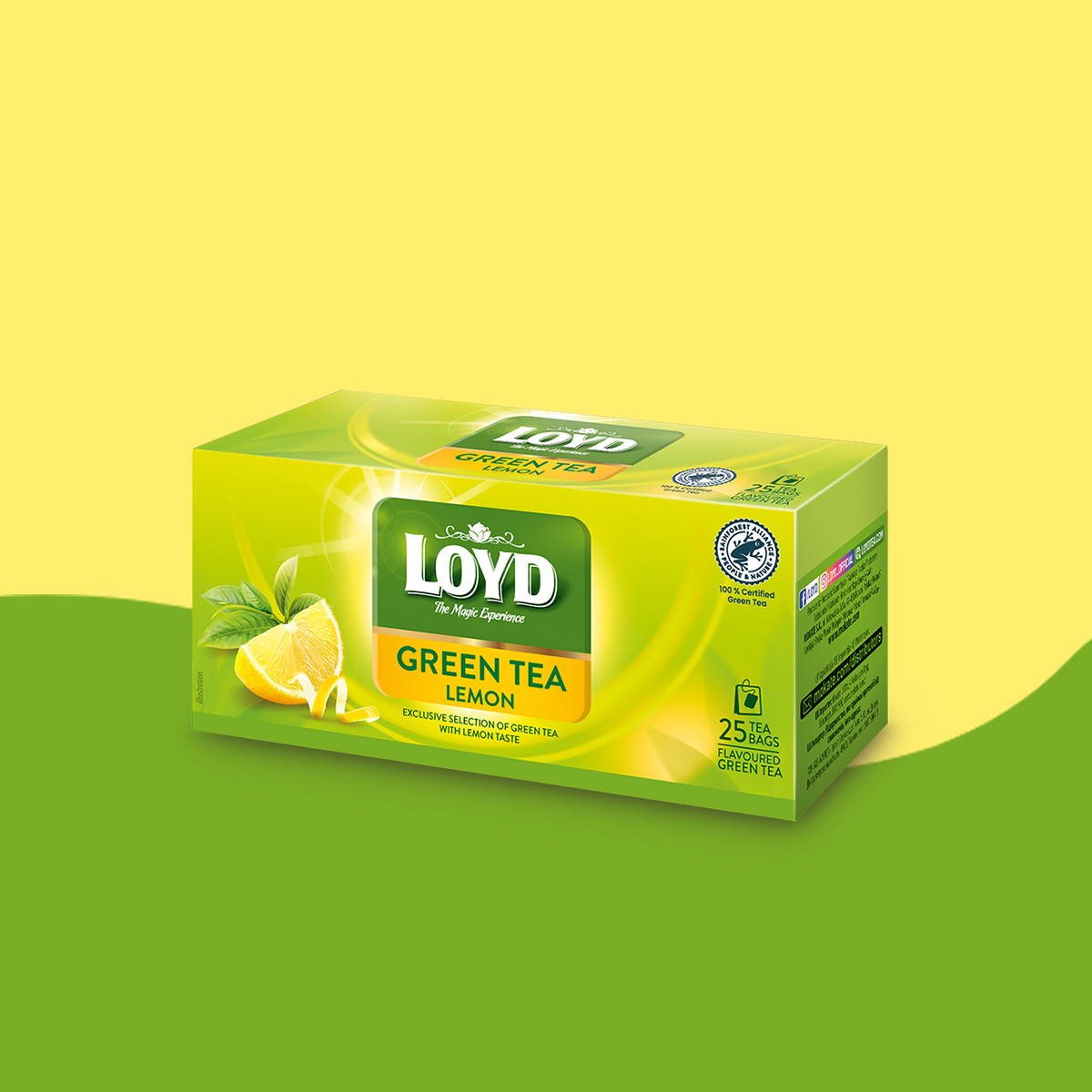 Herbata zielona Loyd o smaku cytryny 25 torebek