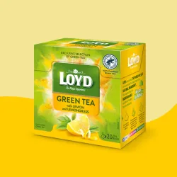 Herbata zielona Loyd o smaku Cytryny z Trawą cytrynową 20 torebek