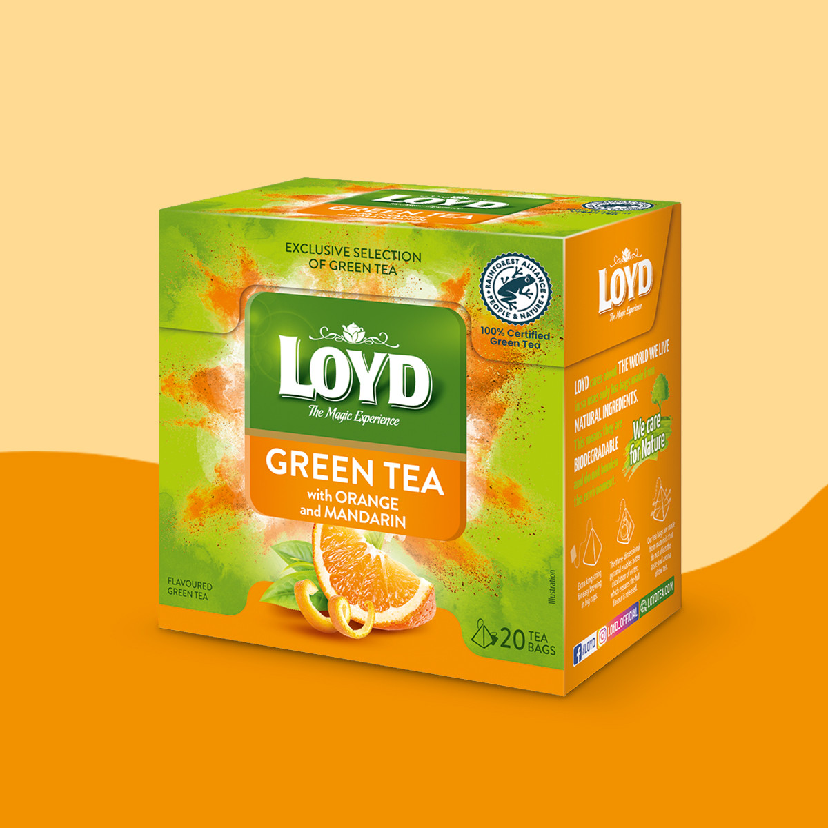 Loyd Green Tea: Orange and Mandarin, 20 bags