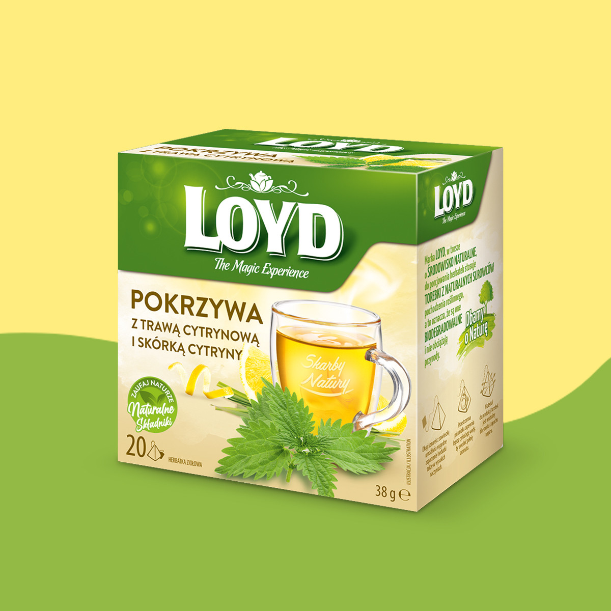 Herbatka ziołowa Loyd Pokrzywa z trawą cytrynową i skórką cytryny 20 torebek
