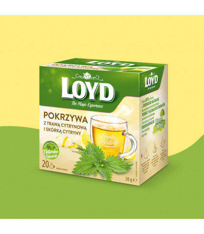 Herbatka ziołowa Loyd Pokrzywa z trawą cytrynową i skórką cytryny 20 torebek