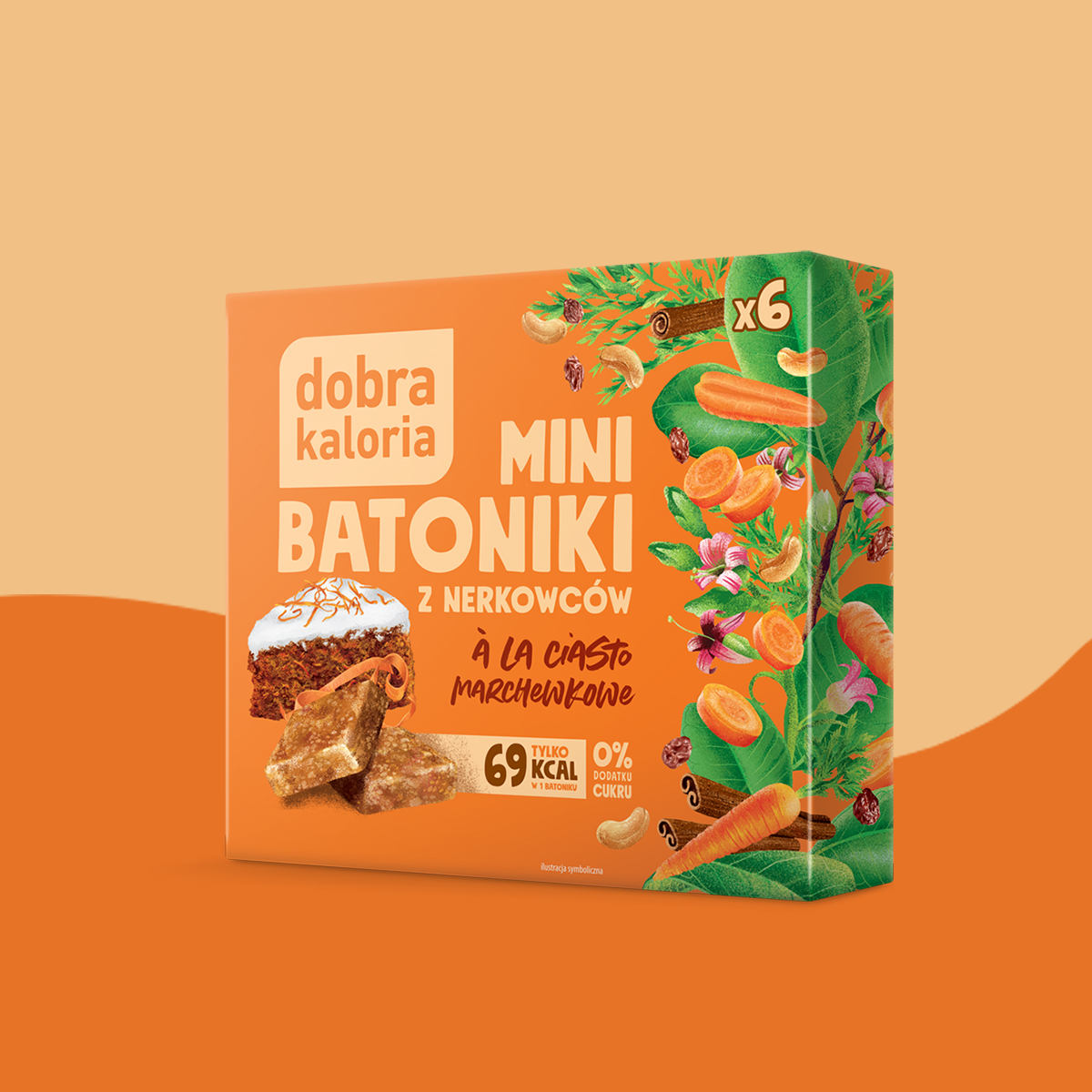 Mini bars with carrot cake flavour