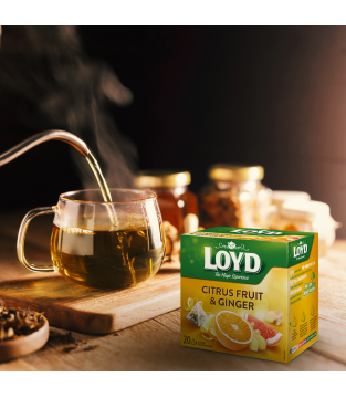 HERBATKA OWOCOWA LOYD CYTRUSY Z IMBIREM 20 TOREBEK