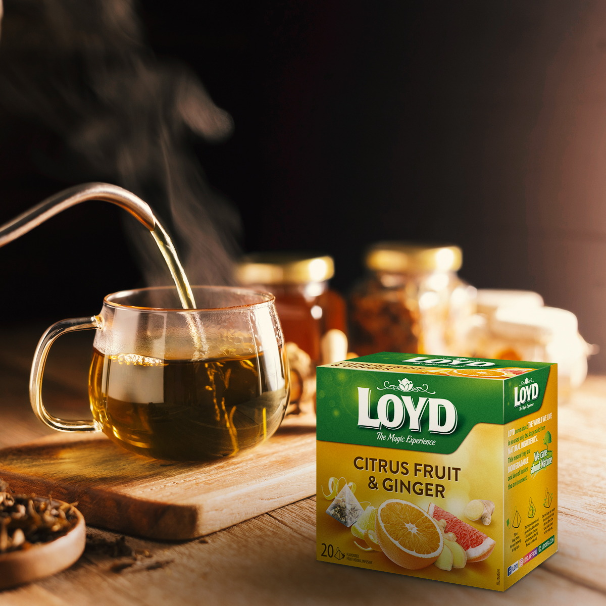 HERBATKA OWOCOWA LOYD CYTRUSY Z IMBIREM 20 TOREBEK