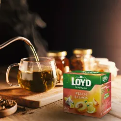 LOYD PEACH AND LEMON FRUIT TEA, 20 BAGS